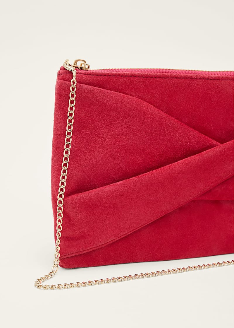 Red suede clutch deals