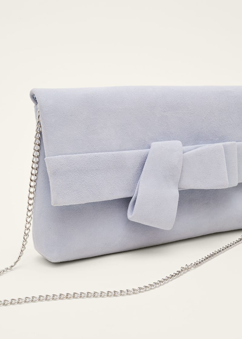 Gray suede clutch shop