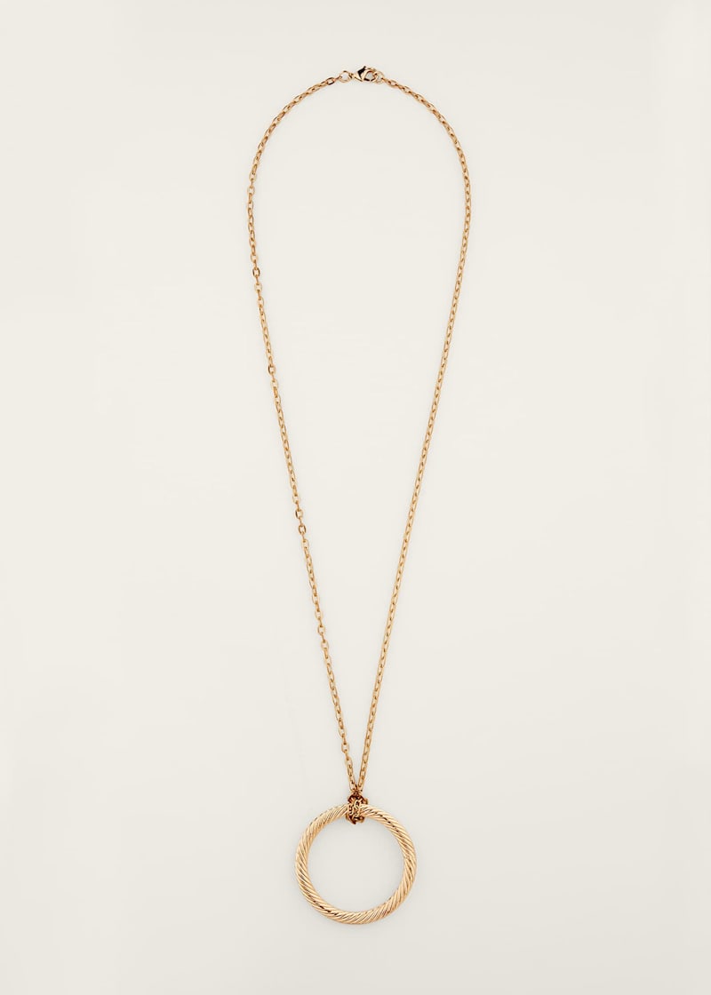 Long Circle Pendant Necklace