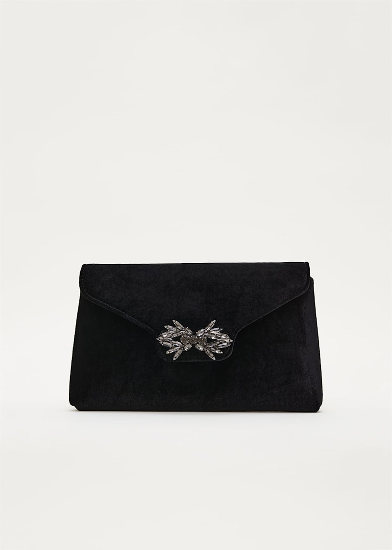 Black velvet clutch hot sale purse