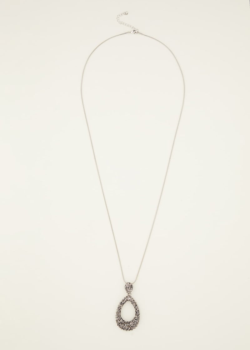 Sparkle Teardrop Long Pendant