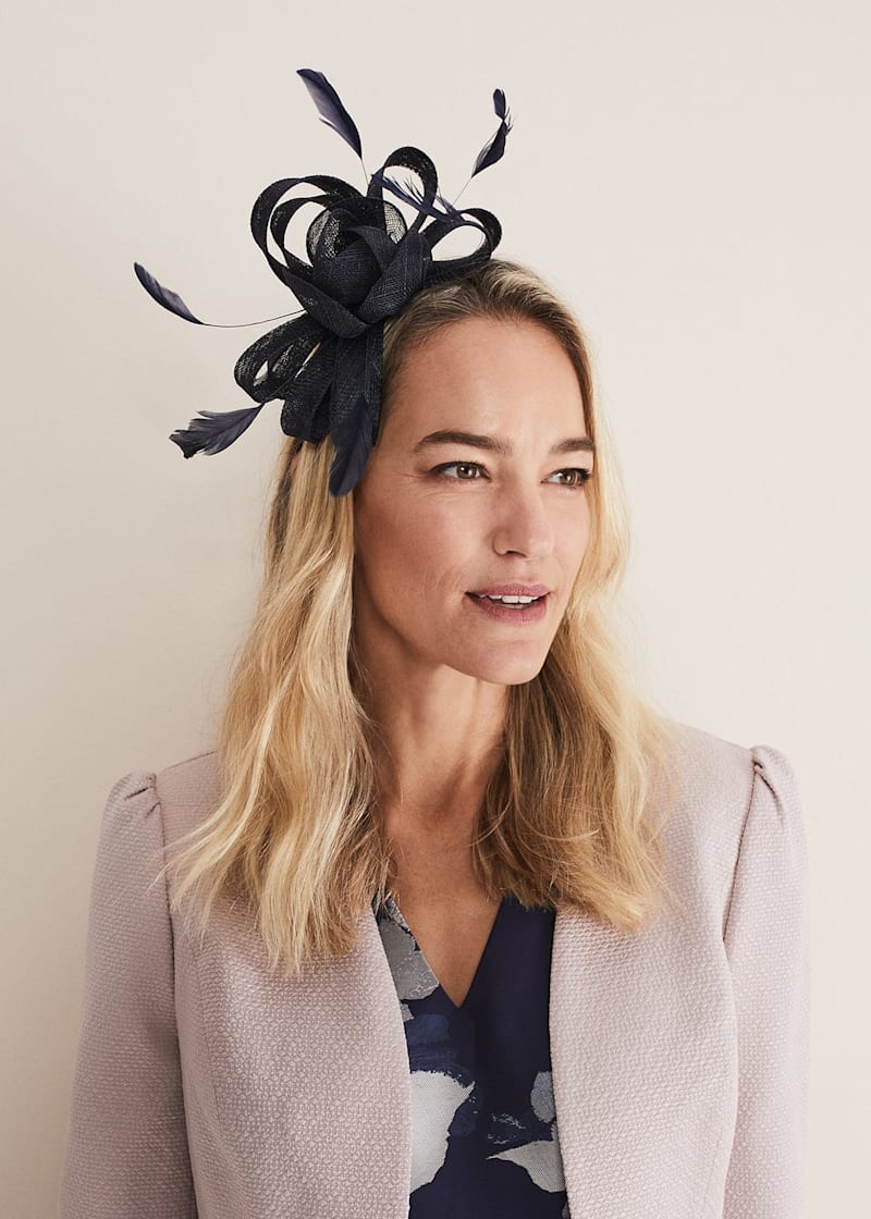Navy bow headband shop