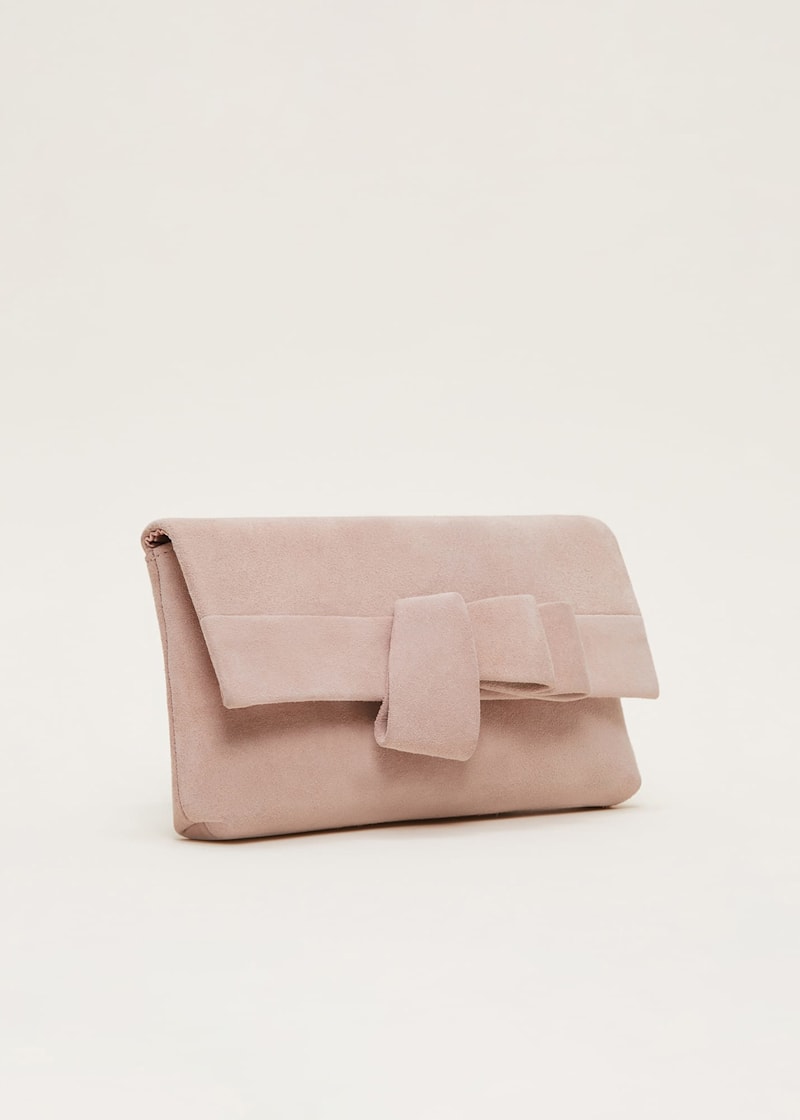 Blush suede clutch store