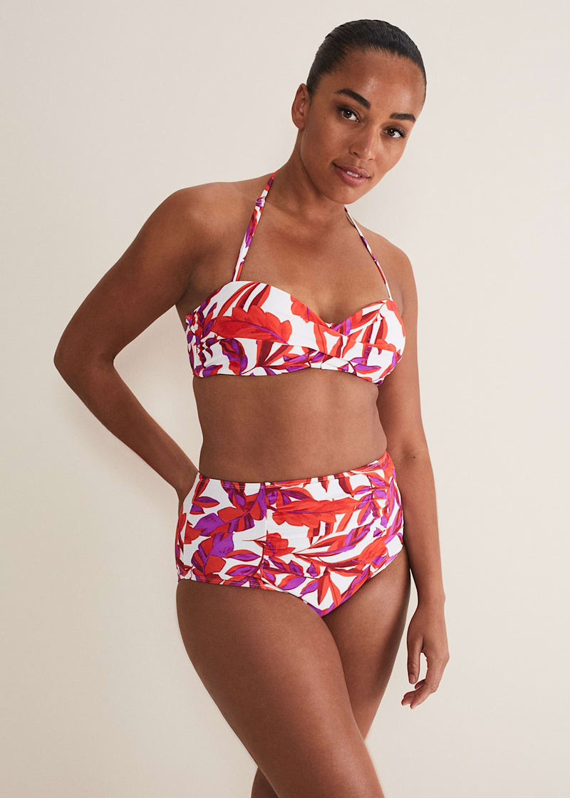 Leaf print bikini bottoms clearance