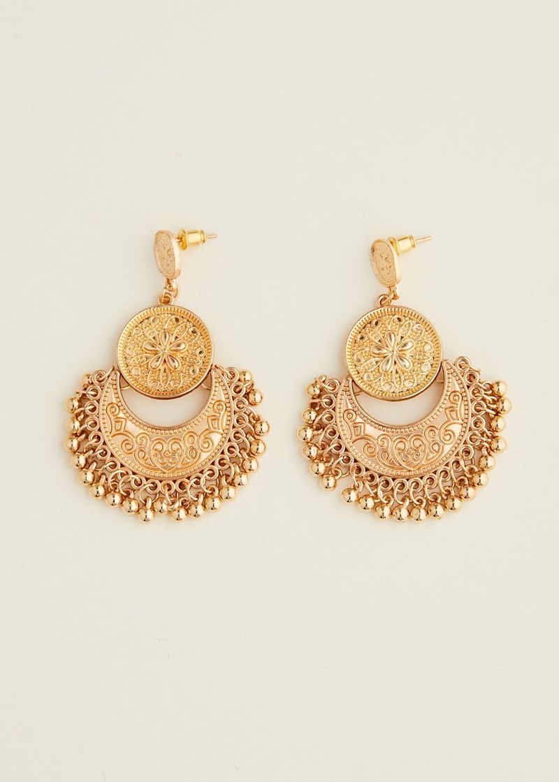 Gold earrings 2024 circle design