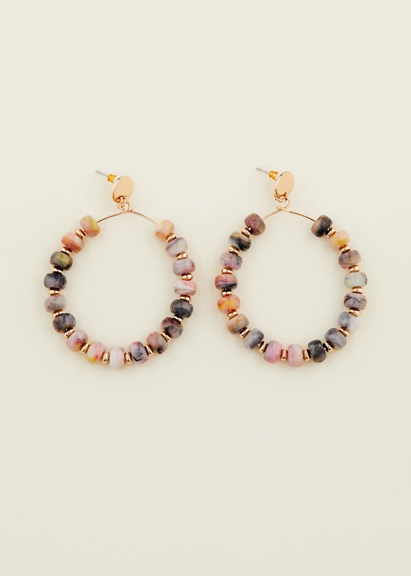 Beaded hoop earrings sale