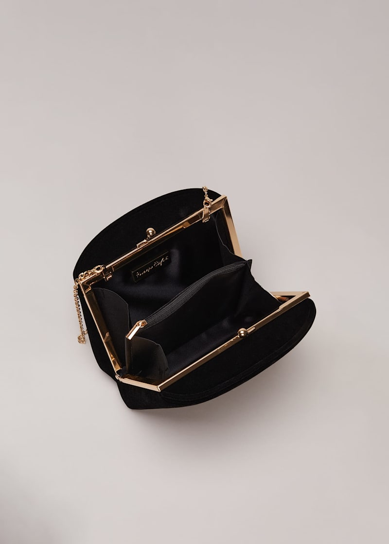 Black velvet clutch bag uk best sale
