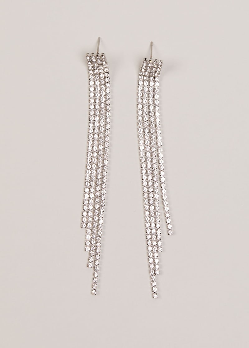 Sparkly silver earrings discount