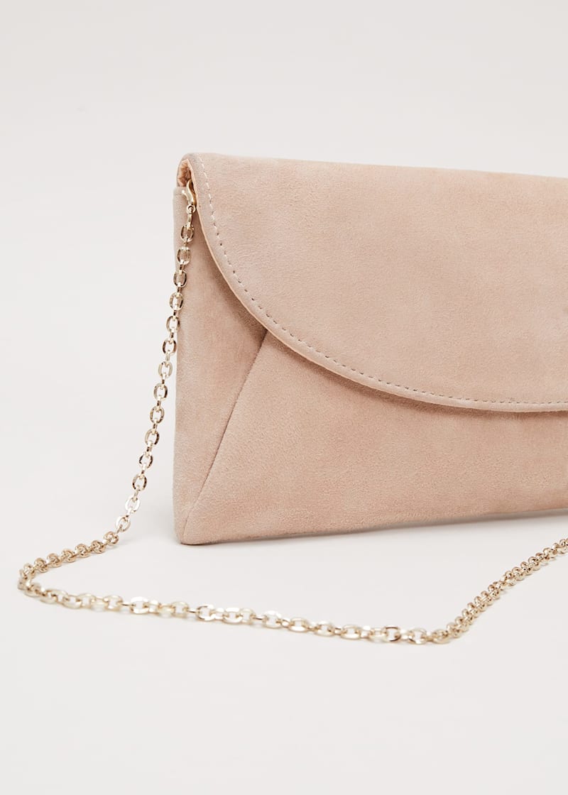 Suede Clutch Bag