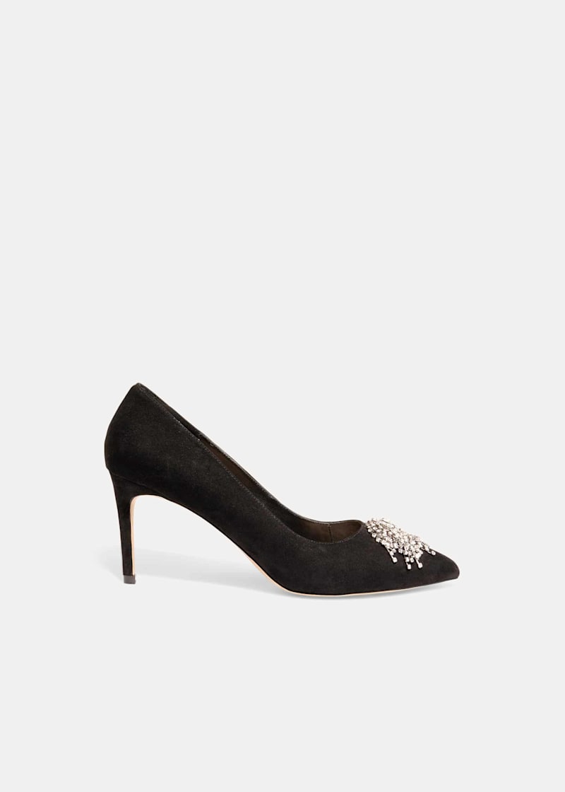 Black sparkle court shoes hot sale