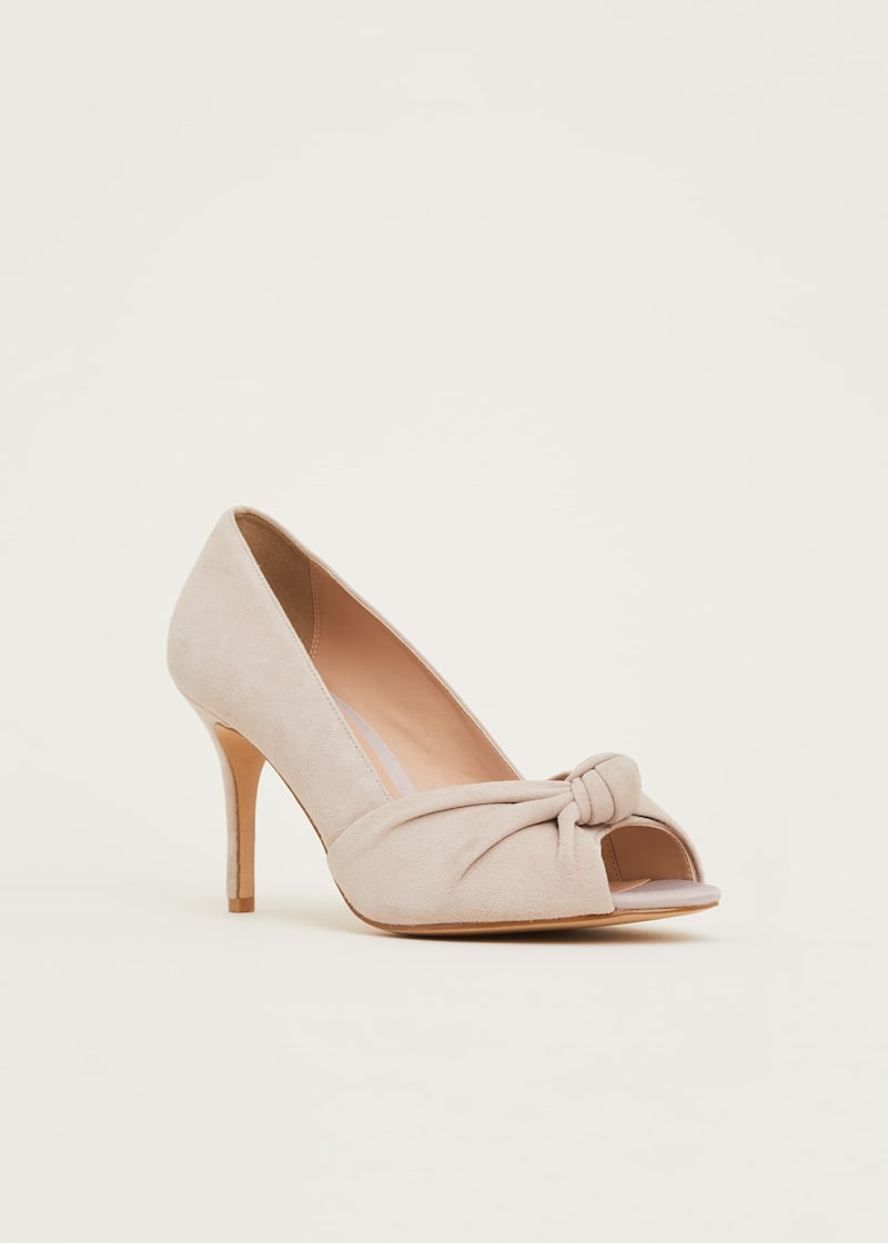 Suede peep toe shoes store