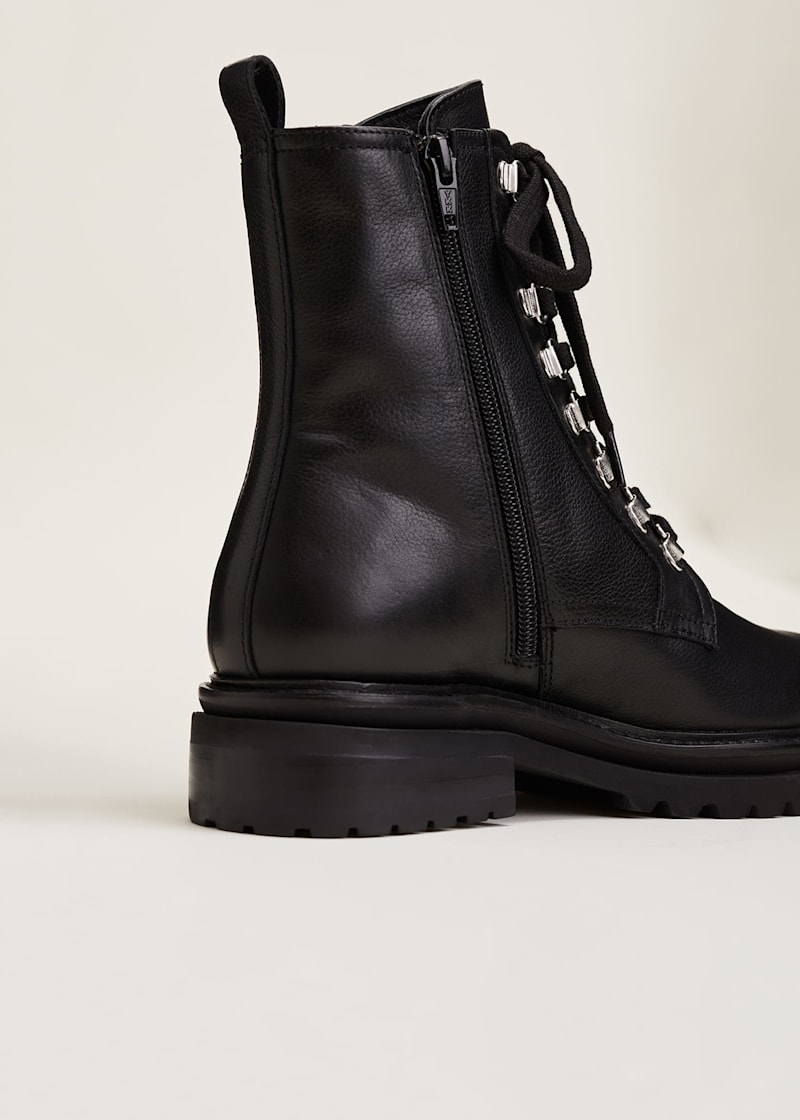 Leather Lace-Up Boots