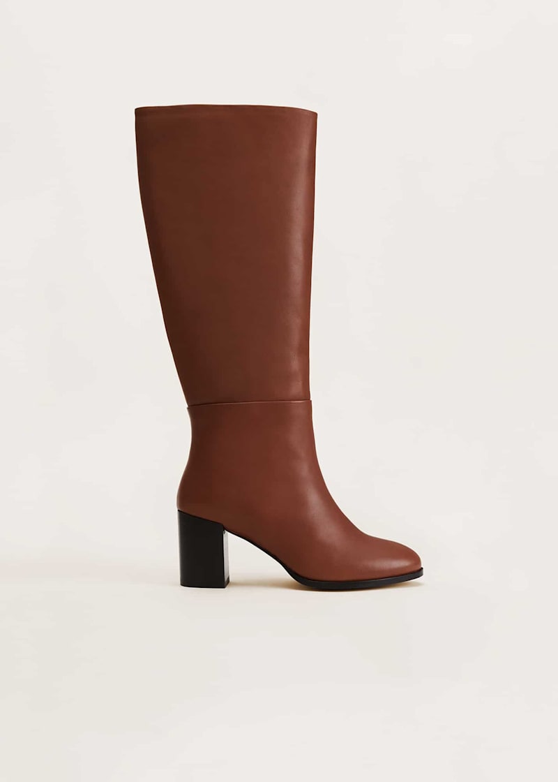 Long leather boots sales