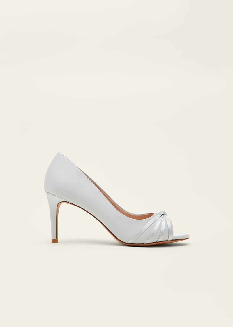 Grey heels closed on sale toe