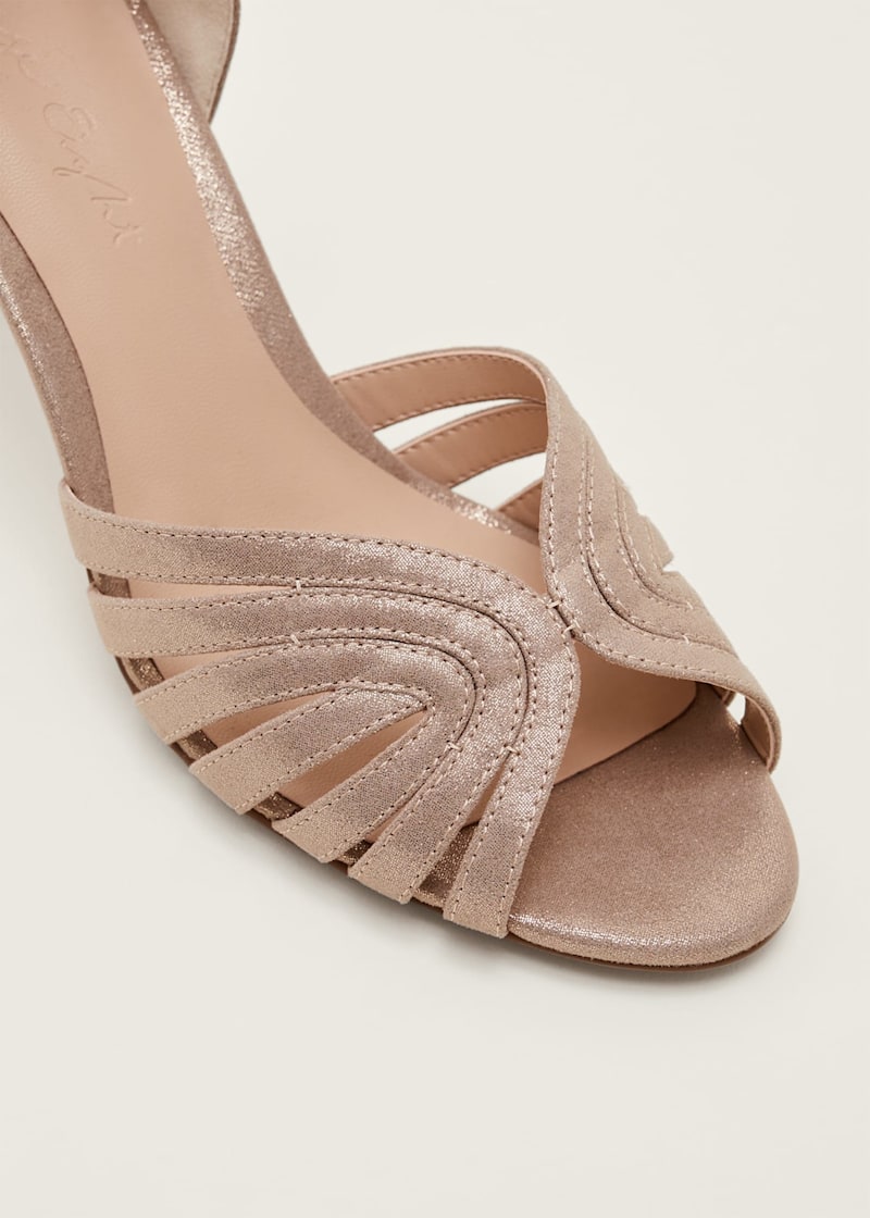 Metallic sandals cheap low heel