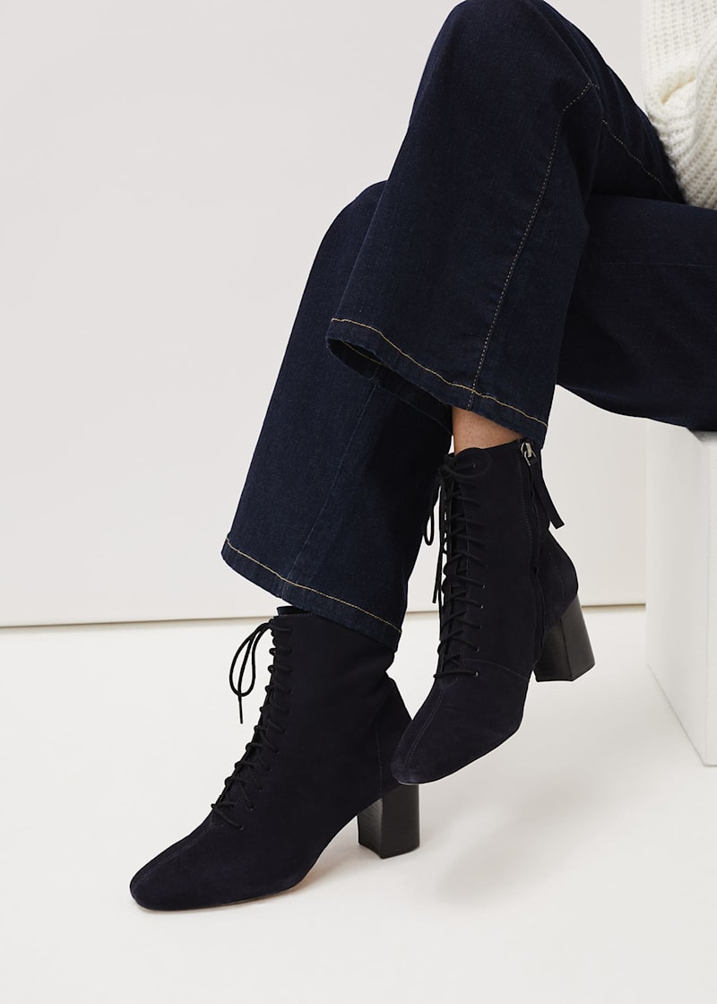 Lace up block boots discount
