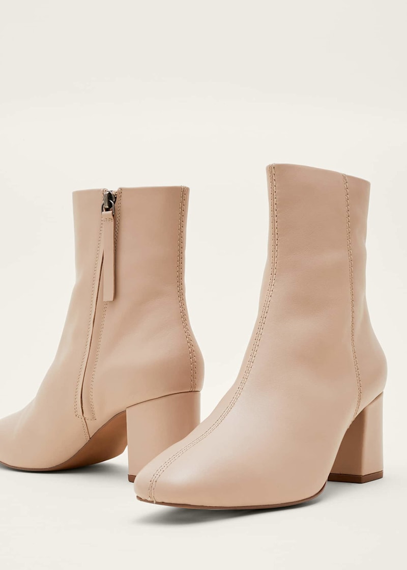 Stitched Leather Ankle Boot