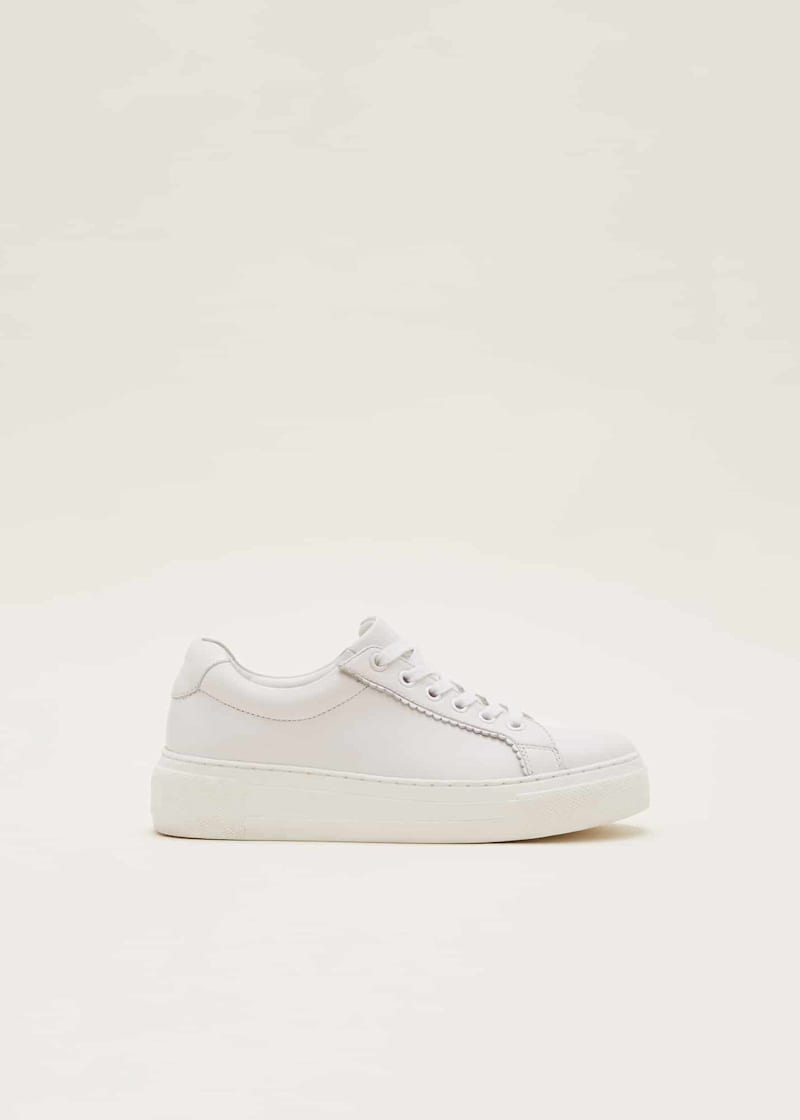 White leather trainers deals