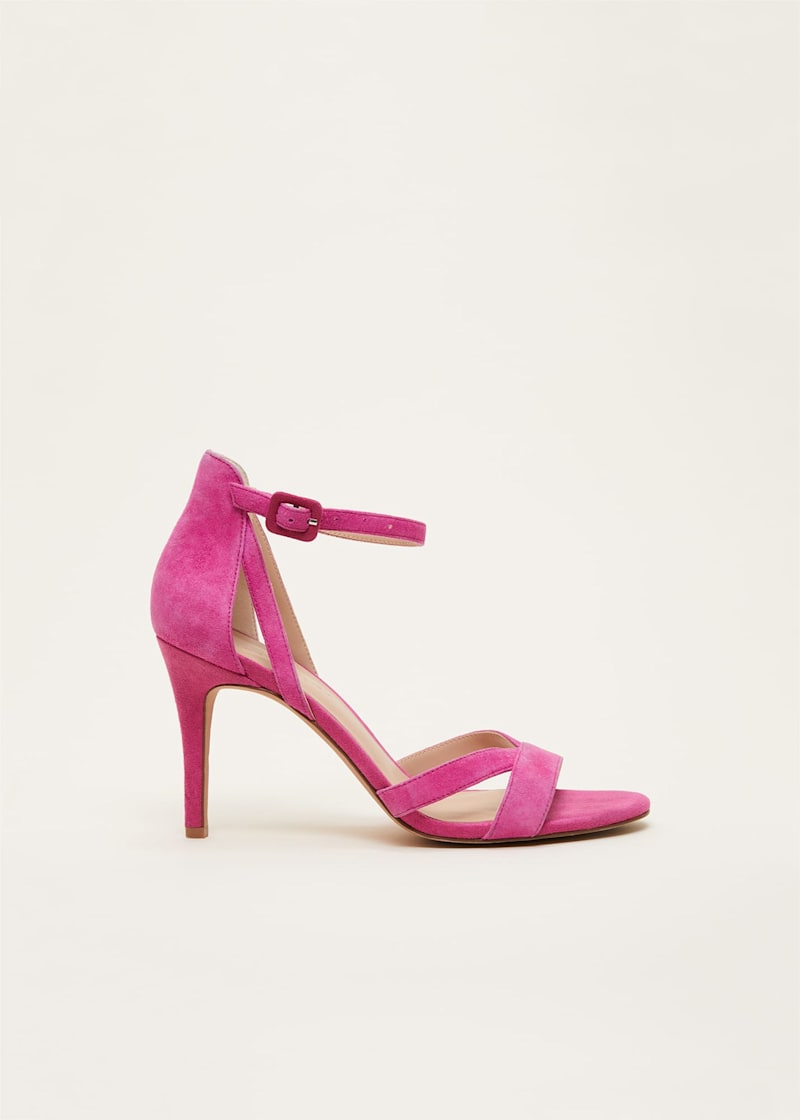 Pink suede strappy sandals shop