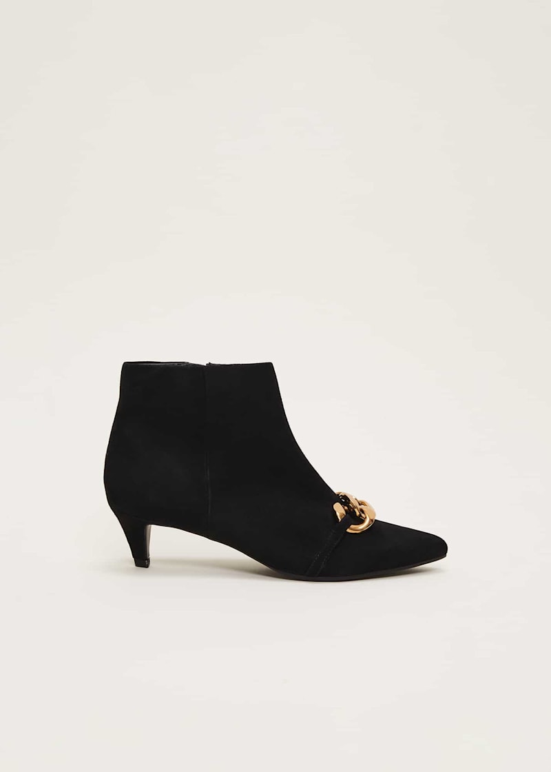 Chain Front Kitten Heel Boot