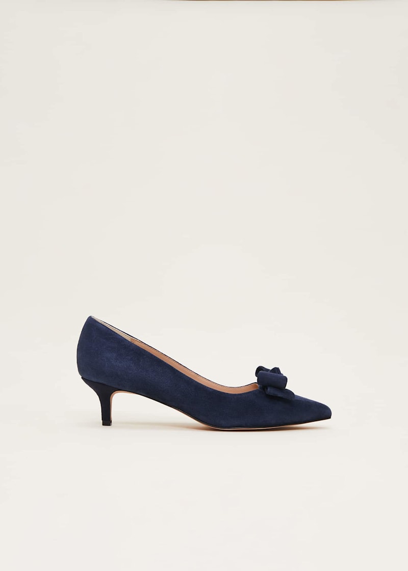 Dark blue kitten heels discount