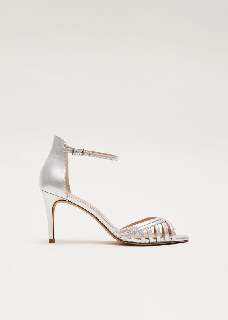 Silver shoes with 2025 ankle strap