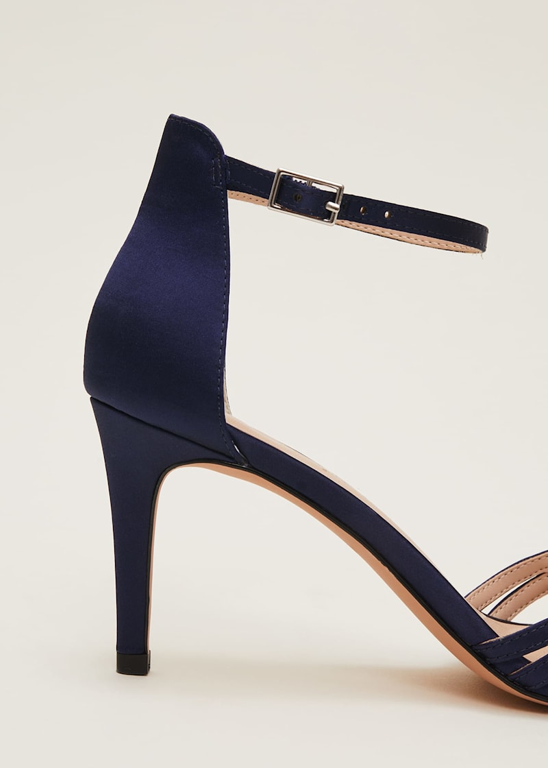 Navy satin sale sandals