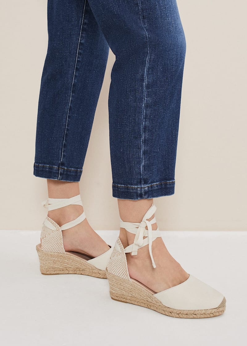 Suede Ankle Tie Espadrille Shoe