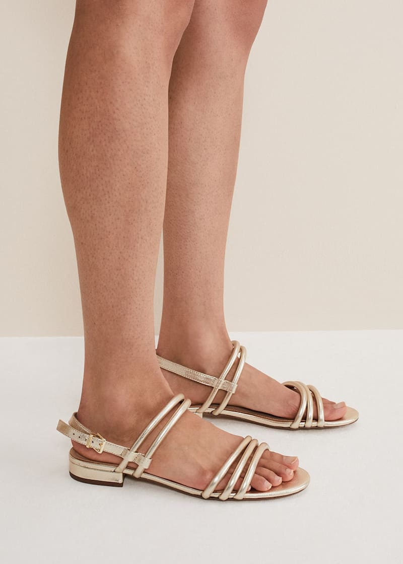 Gold Leather Sandals