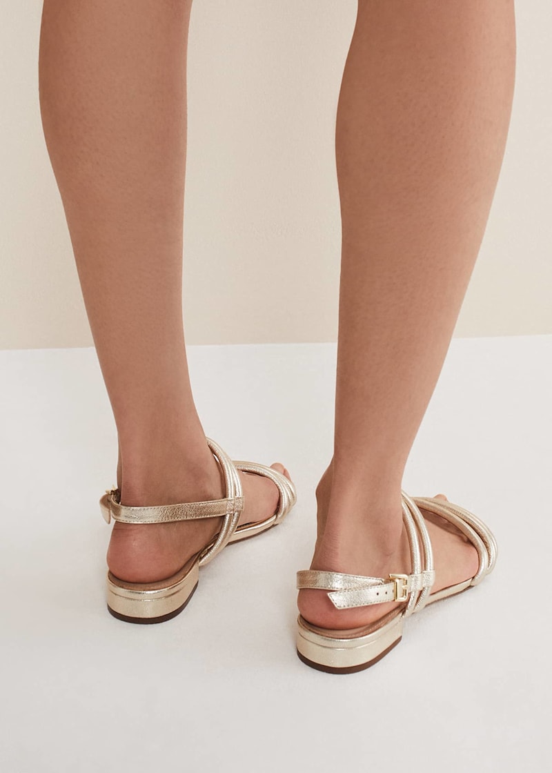 Gold Leather Sandals