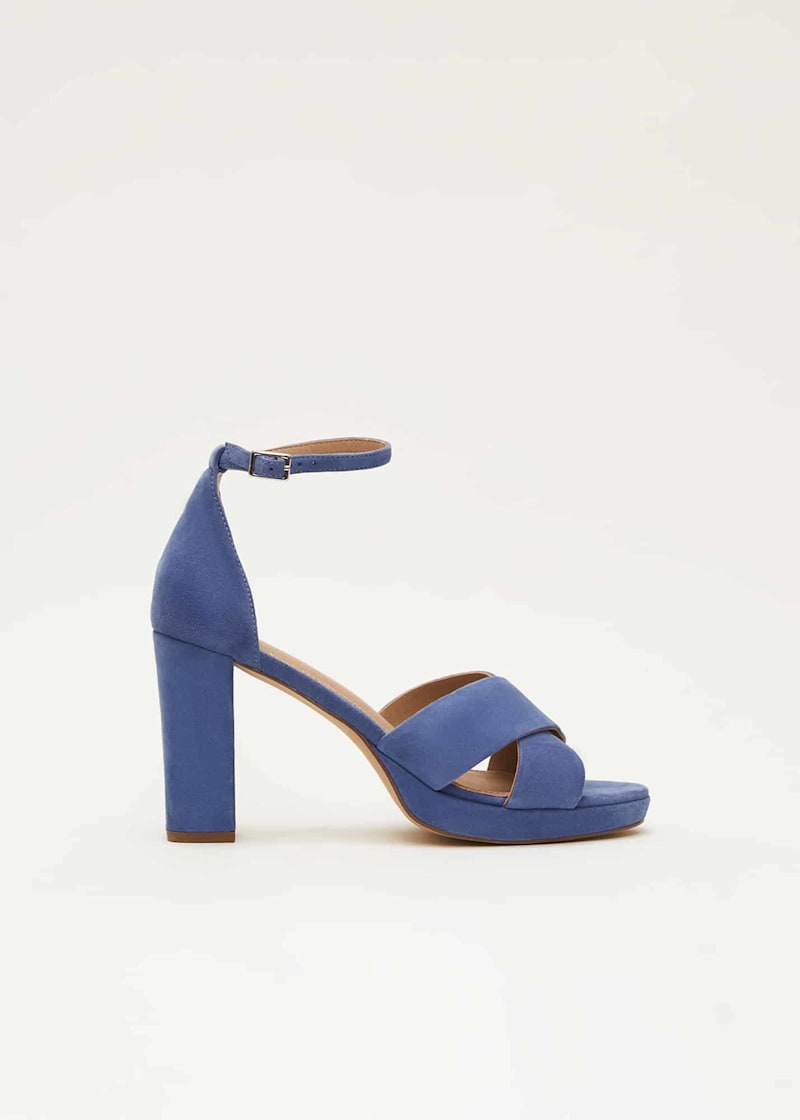 Blue suede platform shoes 2025