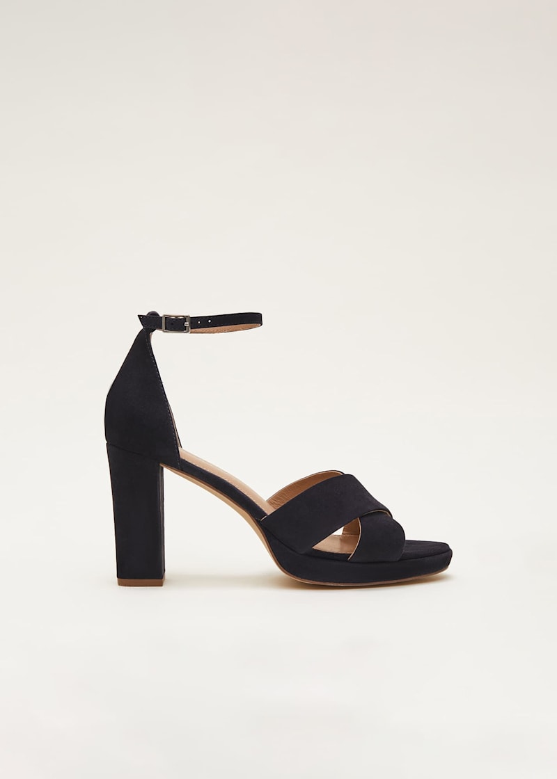 Navy platform heels cheap