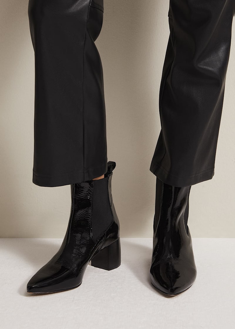 Therapy black patent alloy boots store