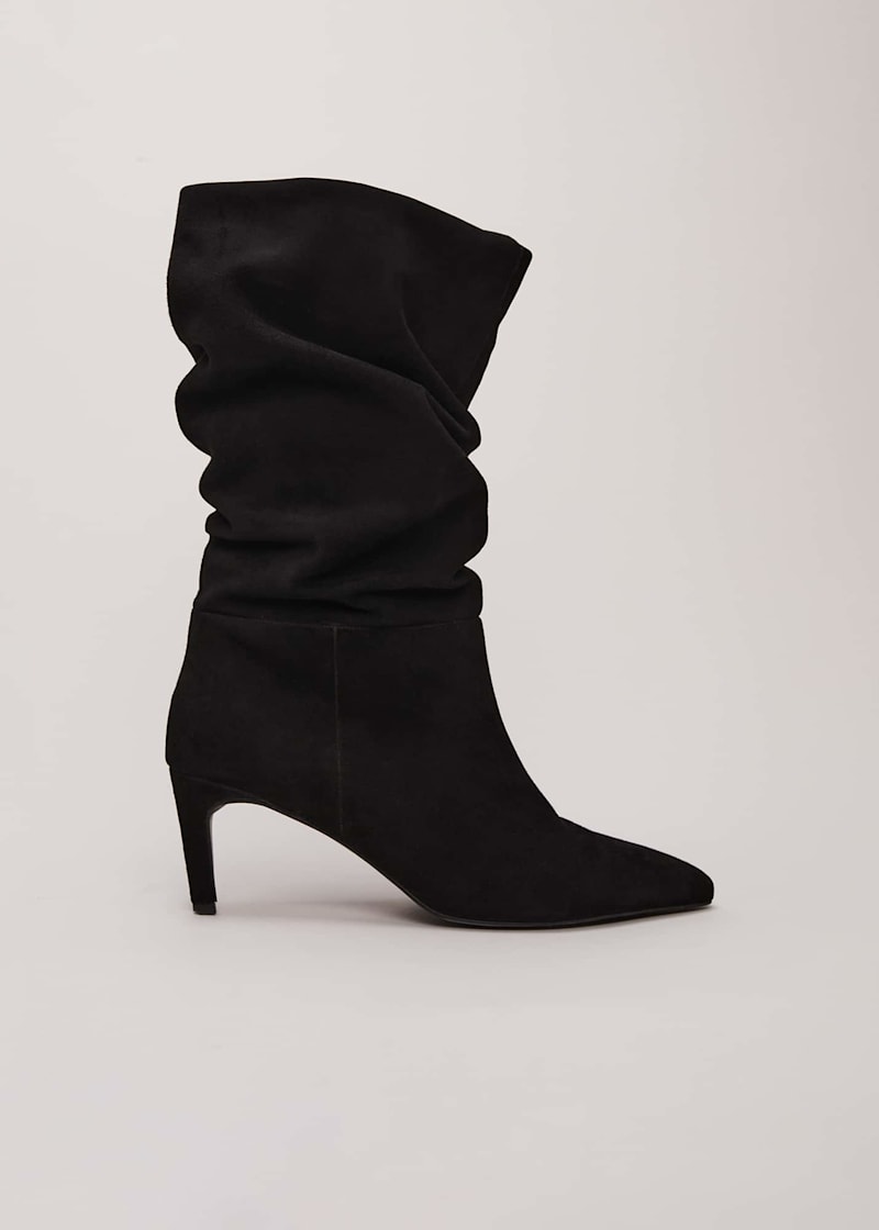 Suede scrunch boots deals