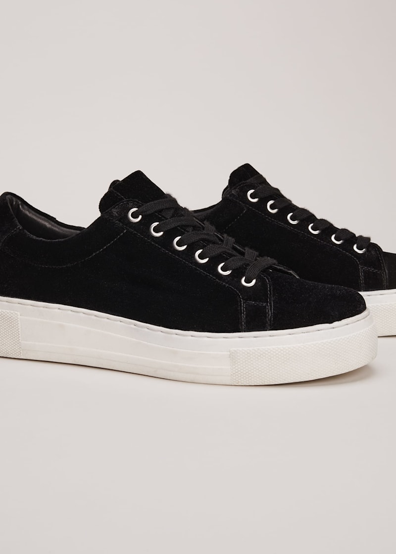 Black velvet trainers deals