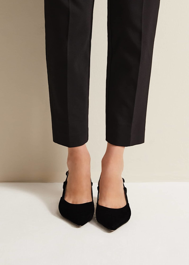 Velvet Slingback Kitten Heels