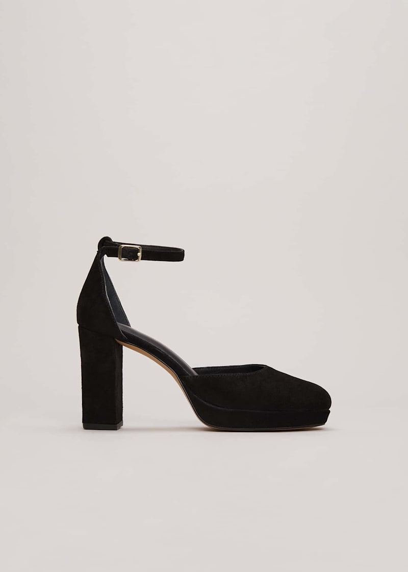 Black suede heels outlet