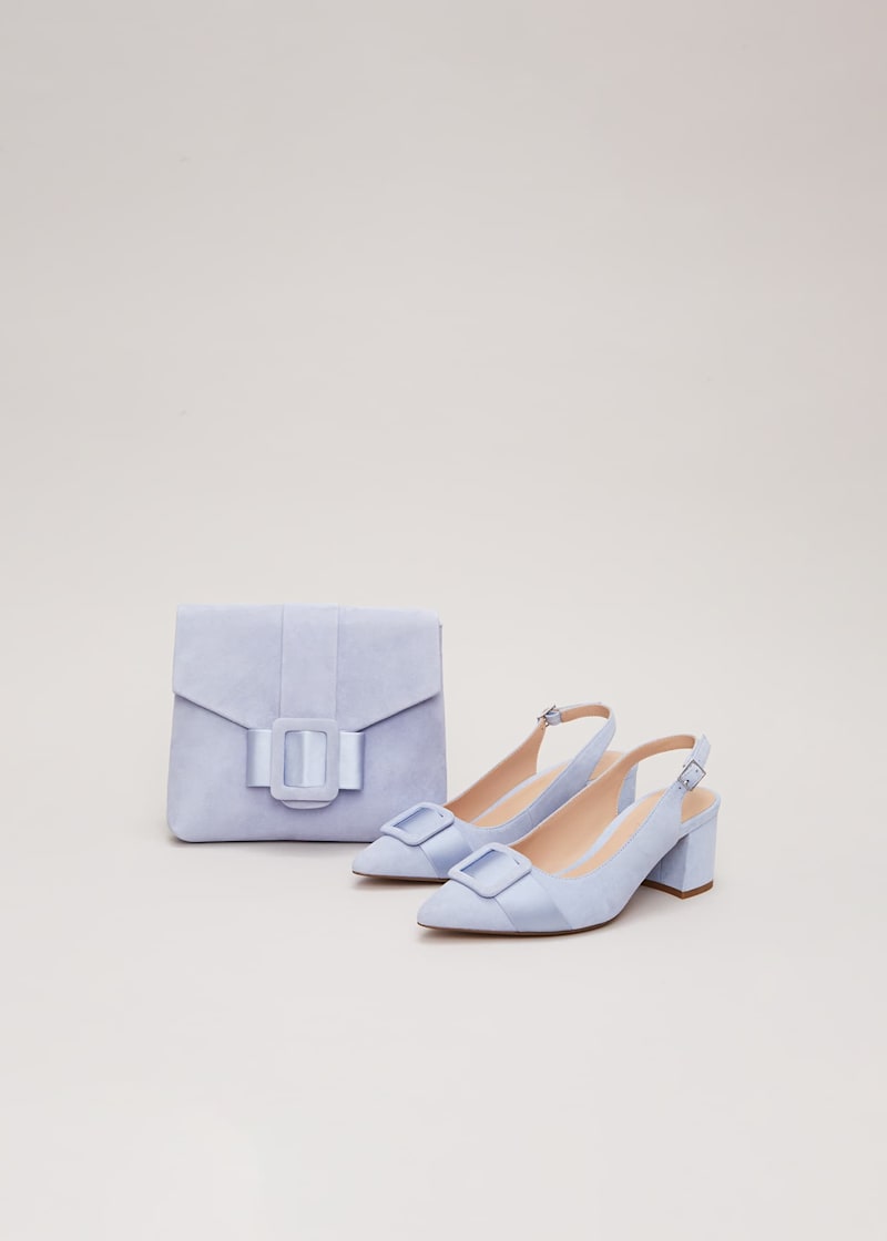 Suede Buckle Block Heel Shoes | Phase Eight UK
