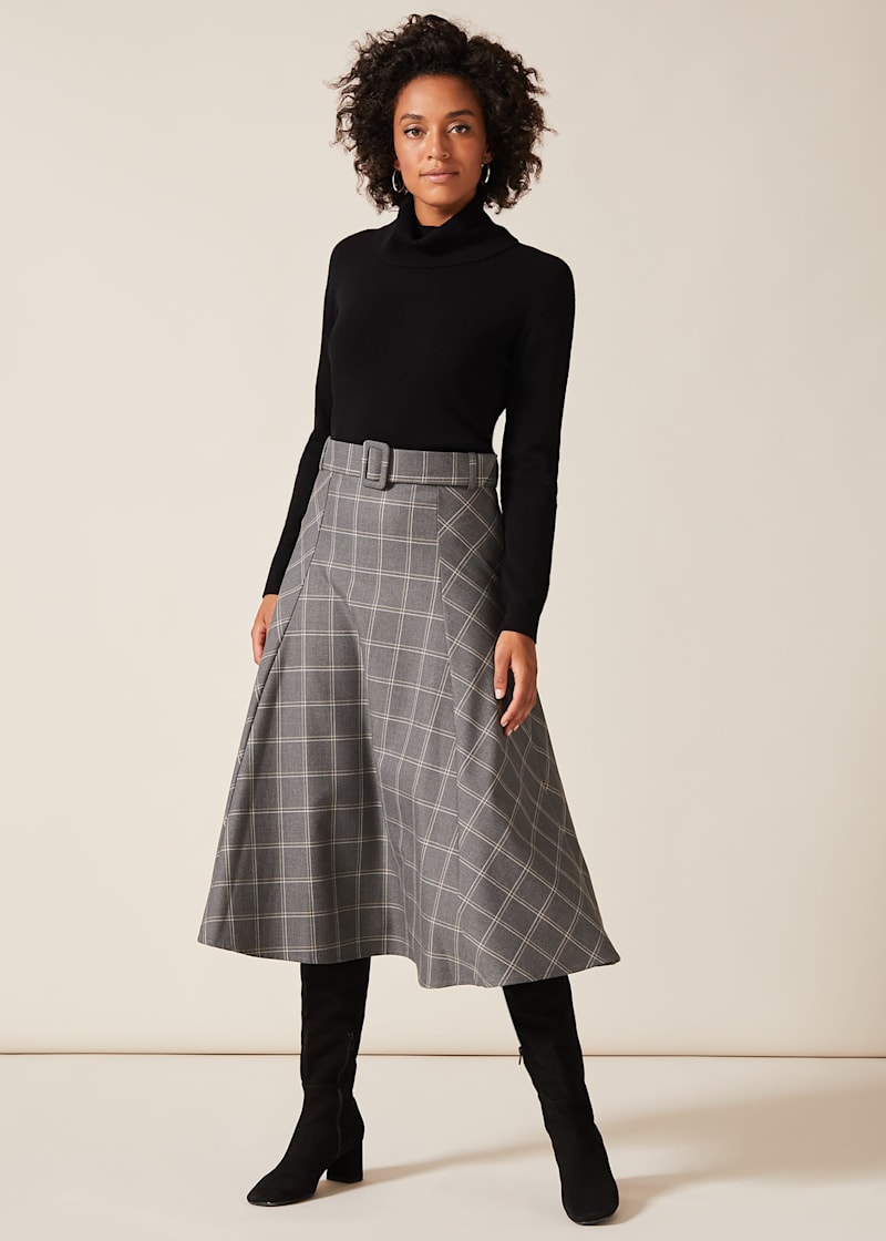 Check A Line Skirt