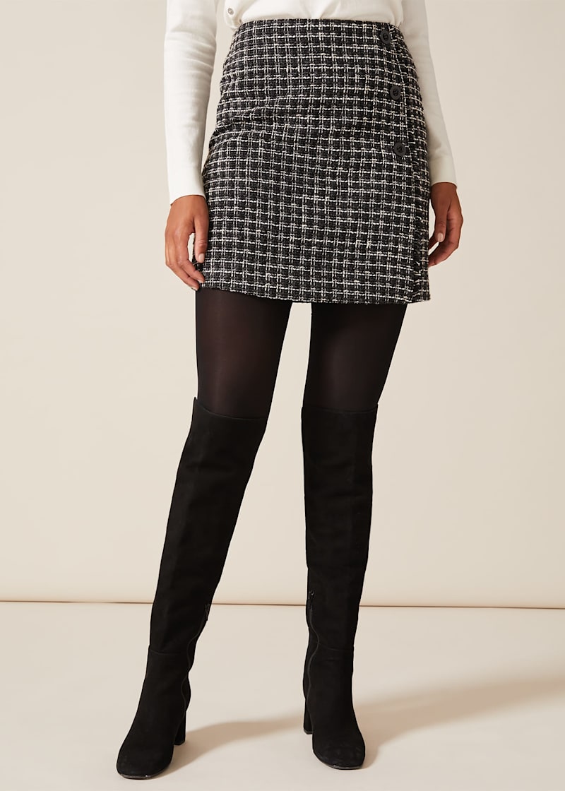 Tweed skirt grey sales