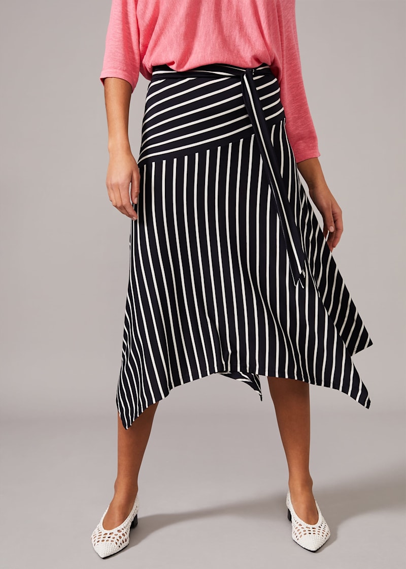 Striped asymmetrical skirt best sale
