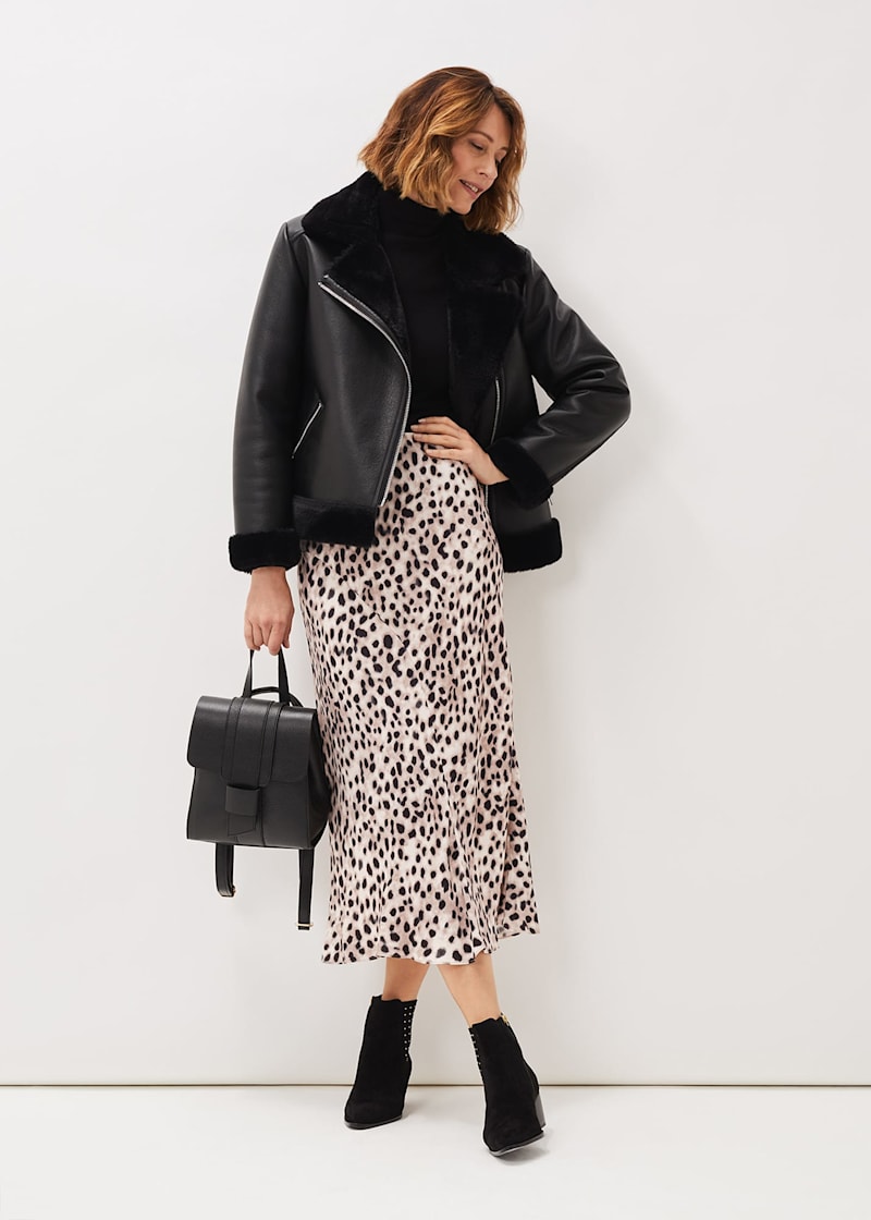 Animal print midi skirt 8 cheap inch