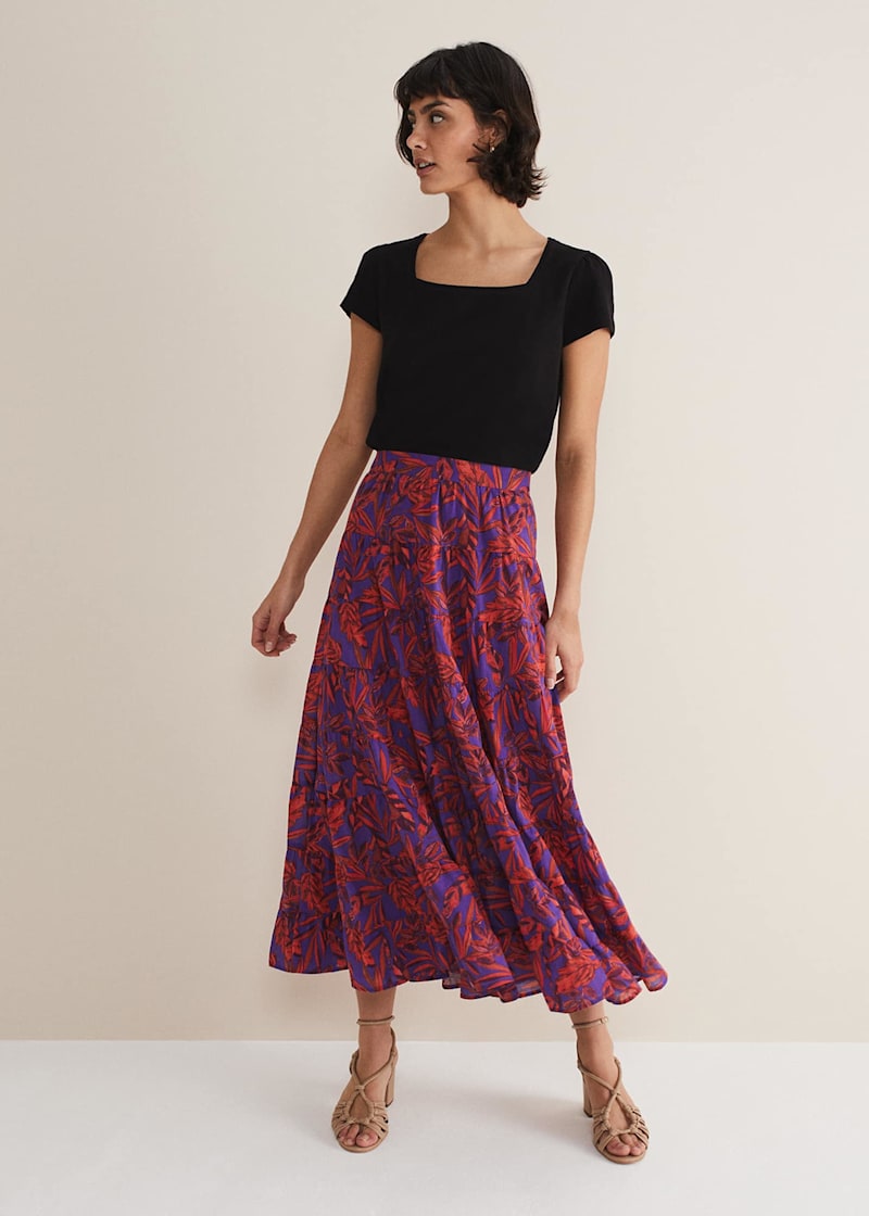 Leaf on sale maxi skirt