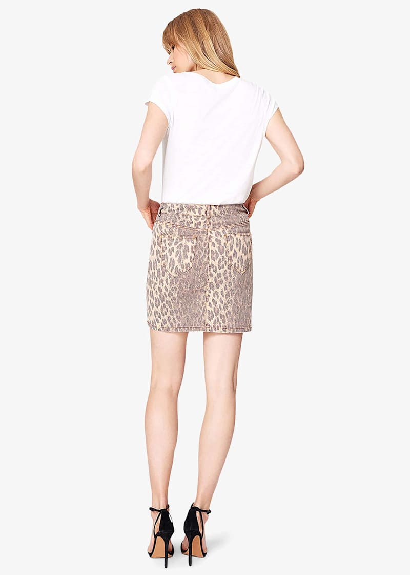 Leopard mini skirt denim online