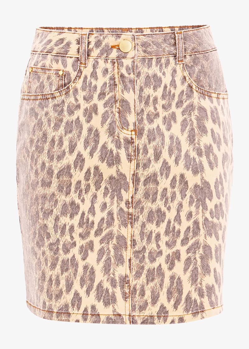 Leopard new arrivals skirt denim