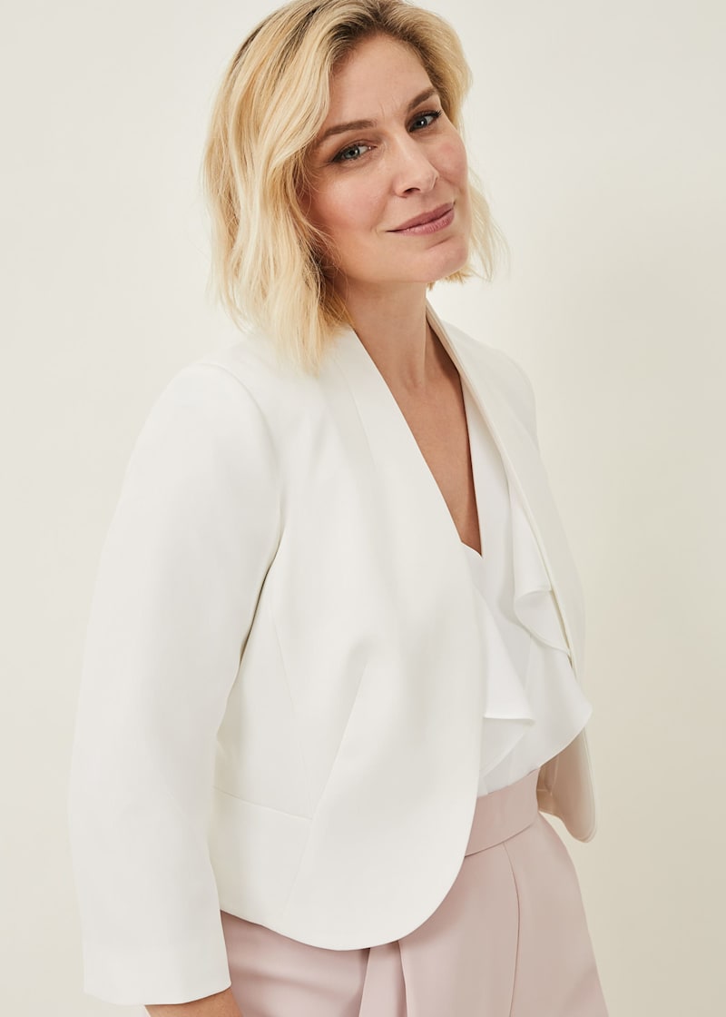 Wallis ivory cropped jacket on sale
