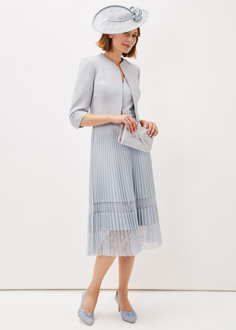 Oasis grey pleated dress deals