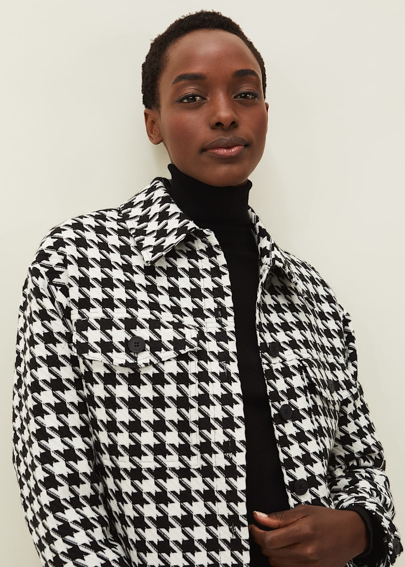 Zara dogtooth hot sale coat
