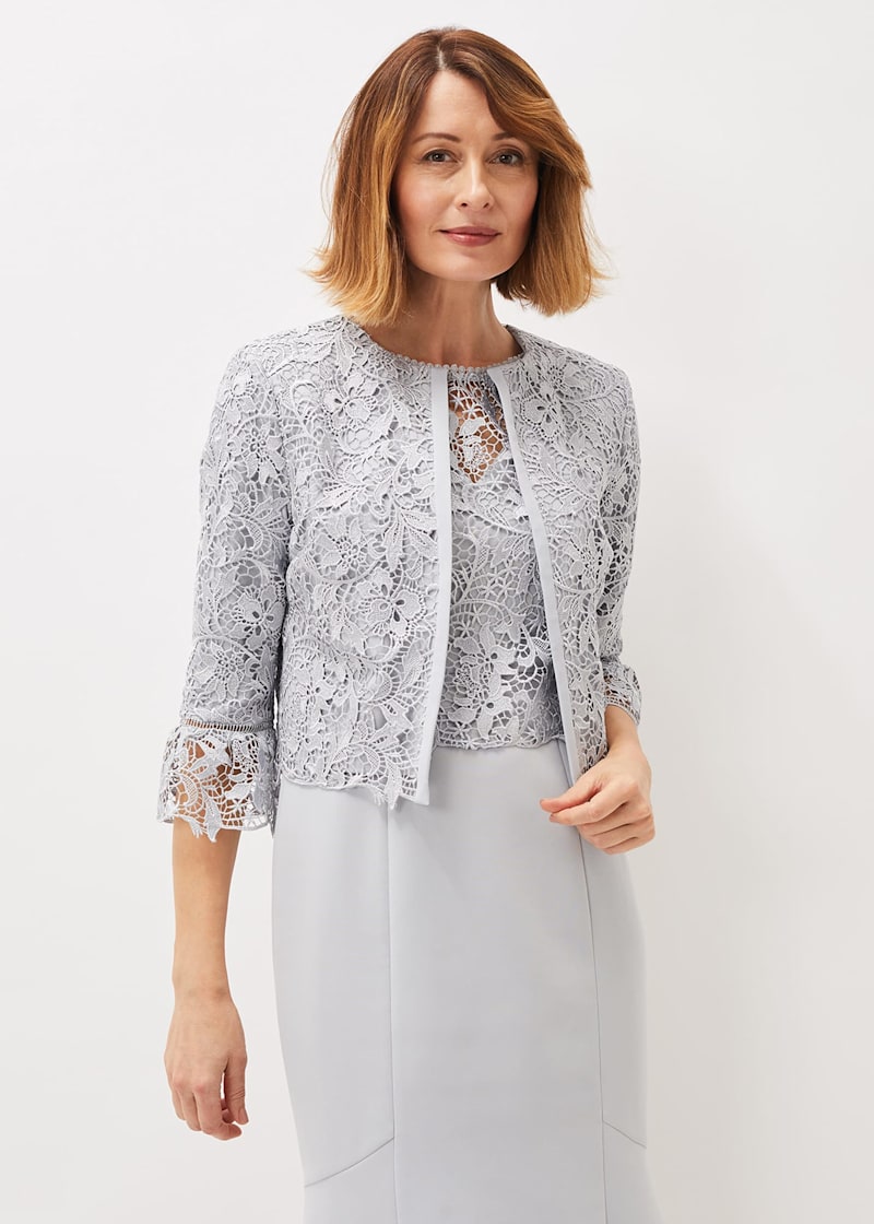 Silver lace bolero sale