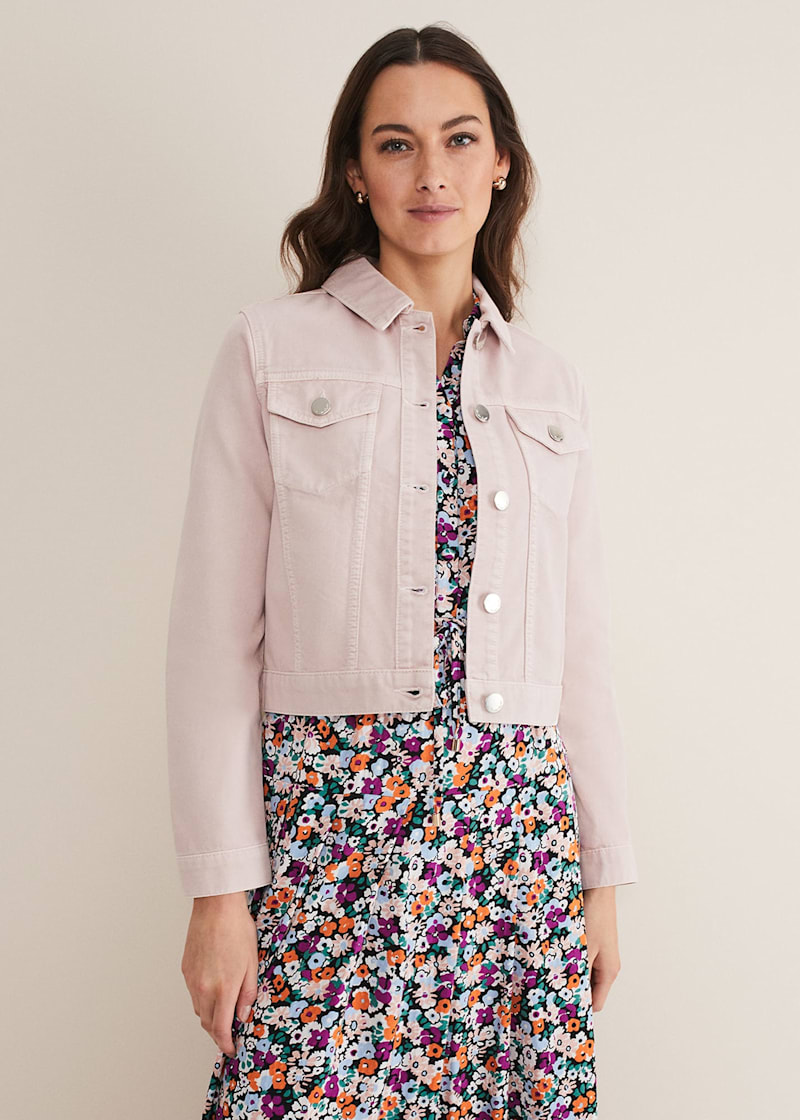 Next pink denim jacket store